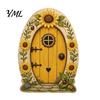 Small Fairy House Accessories Mini Wooden Door, 2D Flat Miniature Garden Rustic Nordic Style Decor Gate for DIY Craft, Dollhouse Accessory,