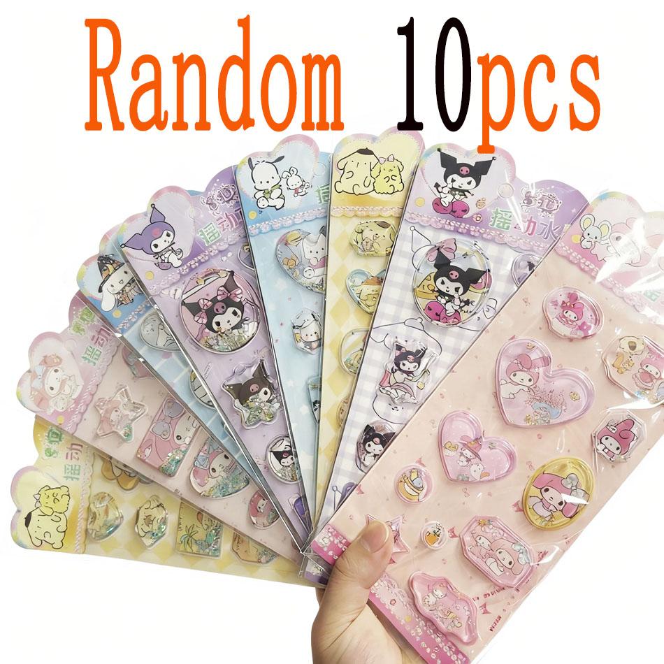 Sanrio Black Beauty Swing Water Sticker Boy Girl Cartoon Cute 3D Glitter Diy Scrapbook Decoration Sticker