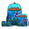 Popular Minecraft 3-Piece Set: Backpack, Messenger Bag, and Cartoon Pencil Case - Lightweight, Splash-Proof, Large Capacity