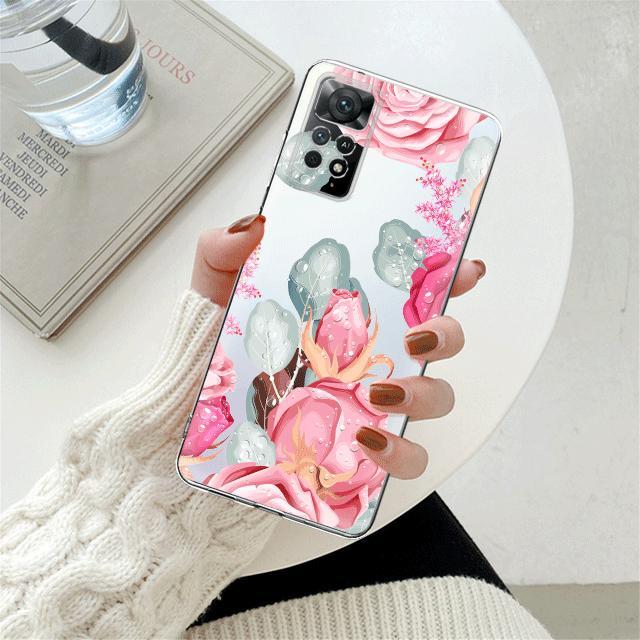 

Прозрачный чехол с розовой розой и короной для Xiaomi Redmi Note 12 7 8 9 8t 11t 8 10 Pro 9s 10s 11 11s для Mi 9a 9 9c 9t 10 10c K40 Redmi K40