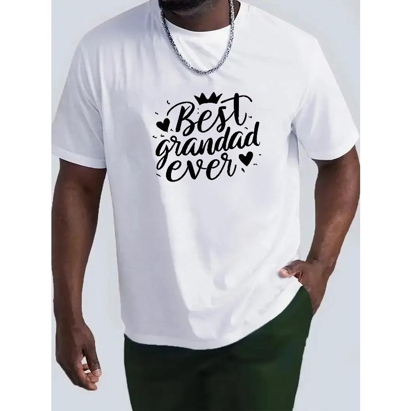 

European Size Typography BEST GRANDAD EVER Wrinkle - Mens T-Shirt - Front Shoulder Fit S белый