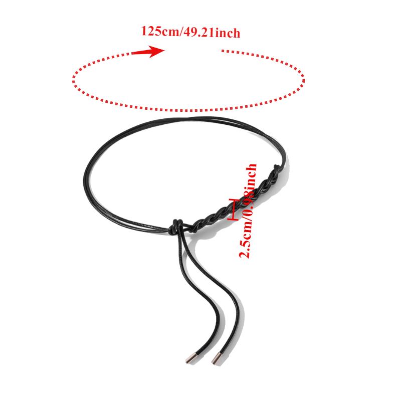 New Fashionable Minimalist and Unique Black Waist Cord A High-End Trendy Slim Belt to Pair with Dresses Women's Slim Belts