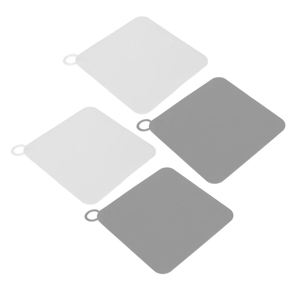 4pcs Flat Suction Cover Silicone Odor Resistant Strong Suction Multifunctional Drain Plug Cover White Gray