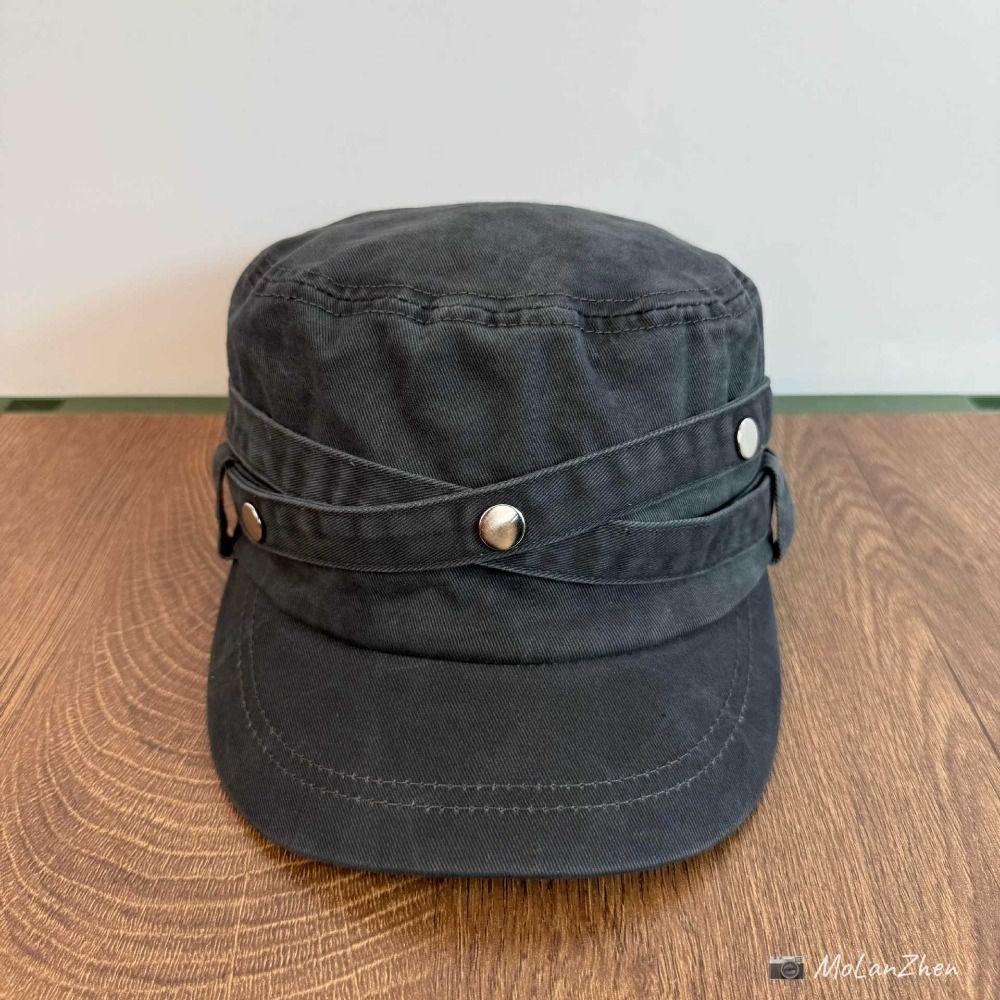 Y2k Rivet Flat Top Hat Spice Girls Retro Baseball Cap Casual Equestrian Hat Ladies