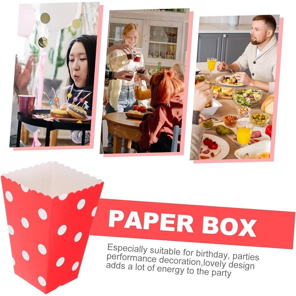 50pcs Red Polka Dot Paper Popcorn Boxes, Multipurpose Snack Containers for Weddings, Birthdays, Anniversaries, Bachelor Parties