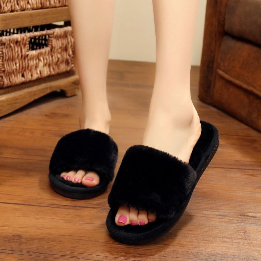 Ladies, warm shoes, soft, indoor slippers, plush cotton slippers