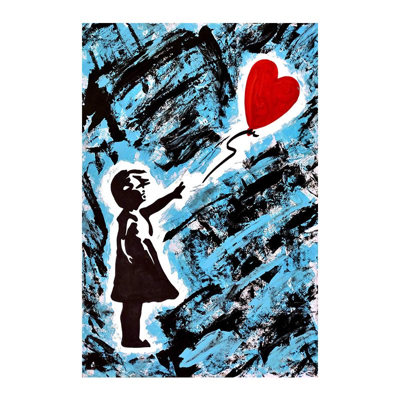Banksy Girl with Balloon Graffiti Contemporary Print Poster Wall Canvas Art Sample Painting for Living Room Home Decor Cuadros