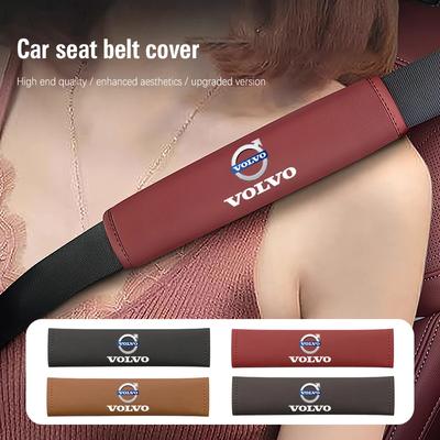 2pcs Leather Car Seat Belt Cover Shoulder Protective Accessories For Xc60 Xc90 V40 V60 S60 V50 V90 S80 C40 XC40 V70 XC70