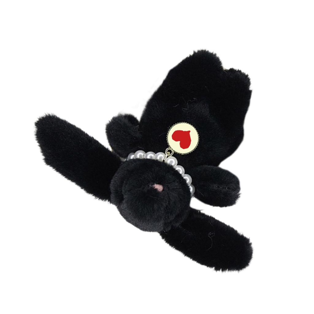 Cute Plush Necklace Rabbit Charm Keychain Soft Stuffed Ornament Keyring Lovely Pendants for Purse Bag Backpack Handbag