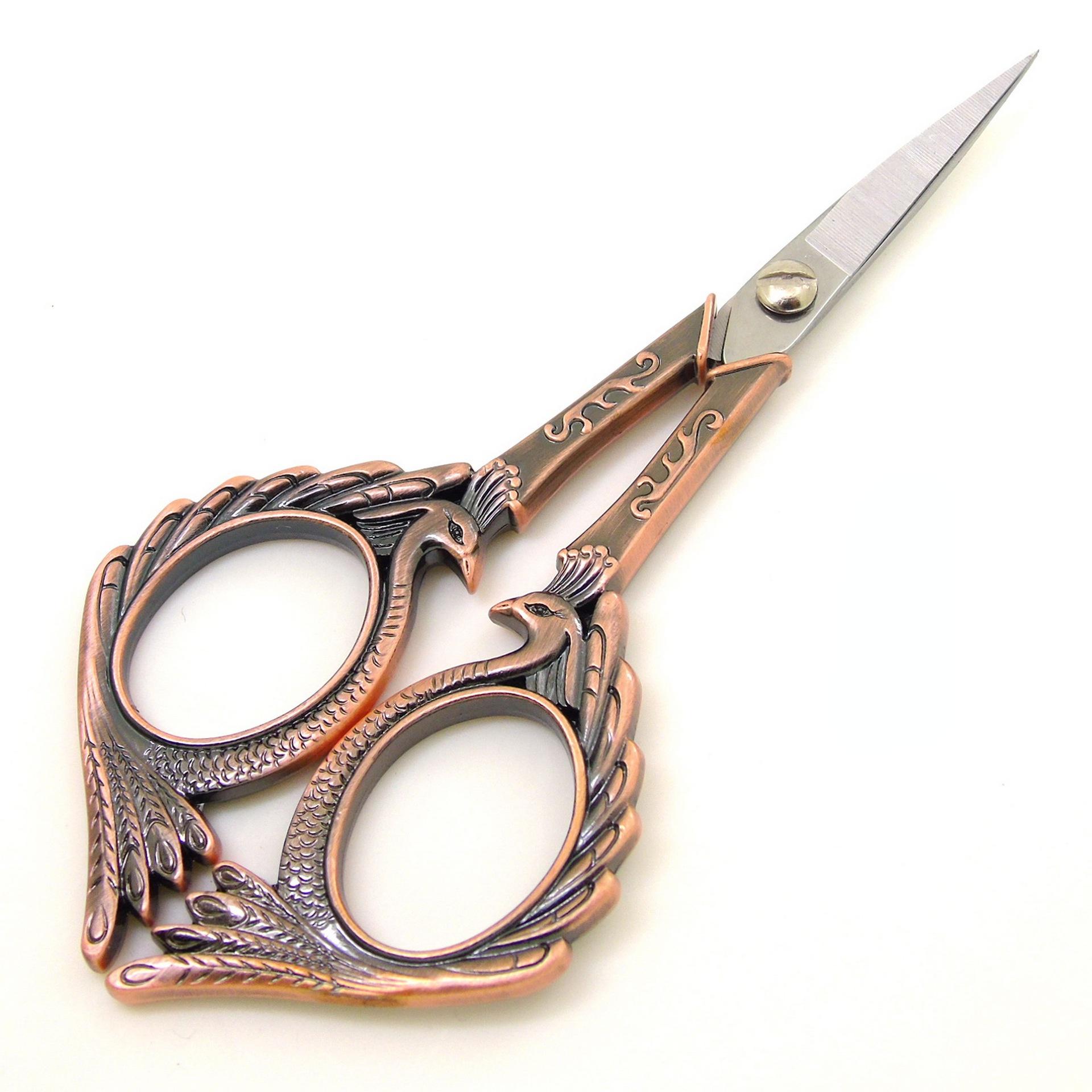 

Винтажные ножницы из нержавеющей стали «Дракон-Феникс», ножницы для вышивки крестиком, ножницы для рукоделия ручной работы медный/красный