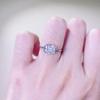 S925 Sterling Silver Square-Cut Zircon Ring for Women (6x8mm)