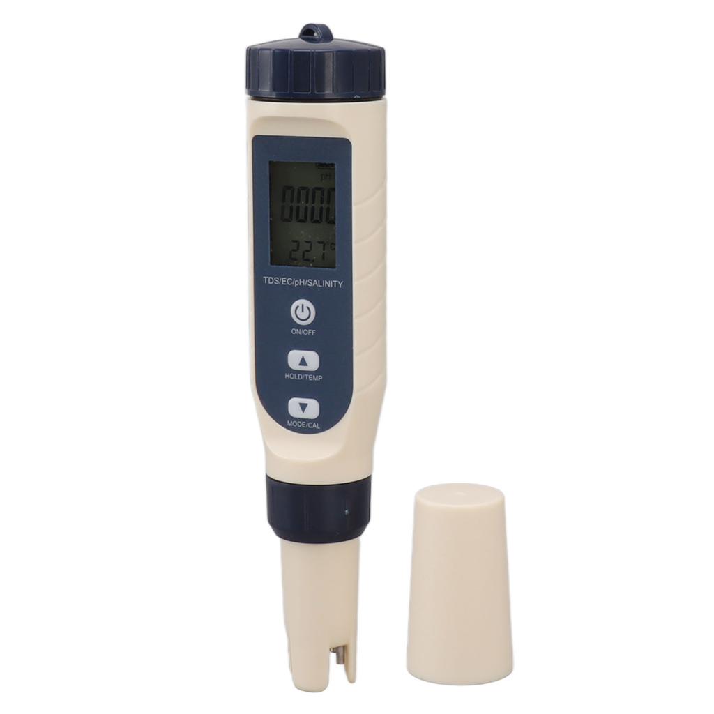 5 In 1 Water Quality Tester TDS EC PH TEMP SALT IP65 Waterproof Multifunction Water Meter with