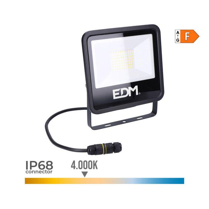 LED reflektor 50W 4000lm 4000K Denní světlo - EDM Blackseries