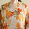DIMANAF 2025 Women Plus Size Spring Long Dress Loose V-Neck Printing Vintage Casual Floral Oversize Long Sleeve 5050