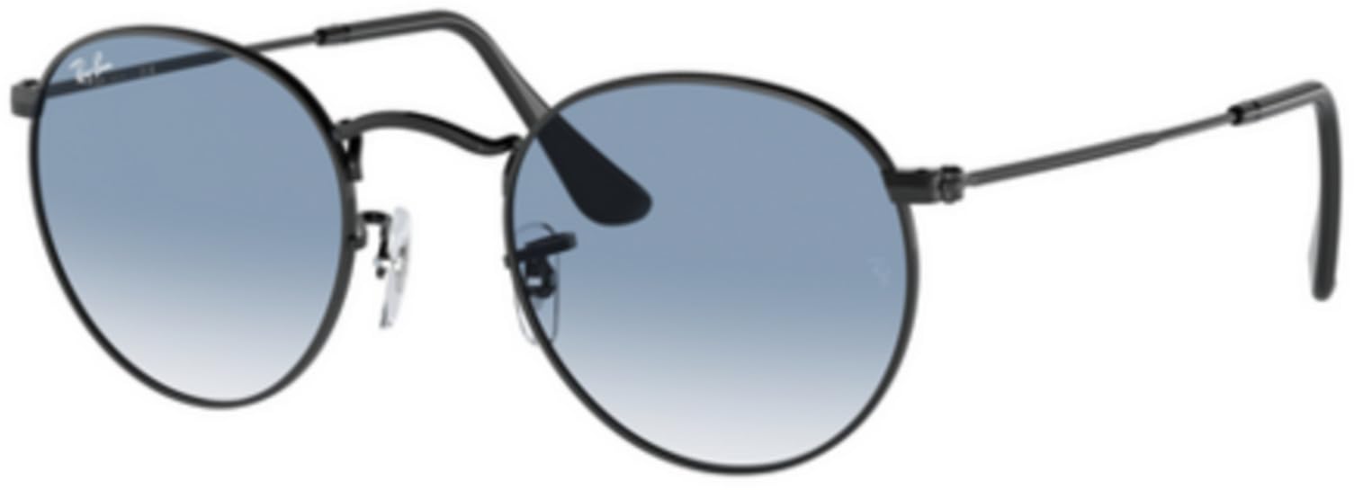 

Солнцезащитные очки RB3447 размер 50 КРУГЛЫЕ МЕТАЛЛИЧЕСКИЕ РОЗОВОЕ ЗОЛОТО Круглые металлические градиентные Ray-Ban 002/3F Черные/синие чёрный