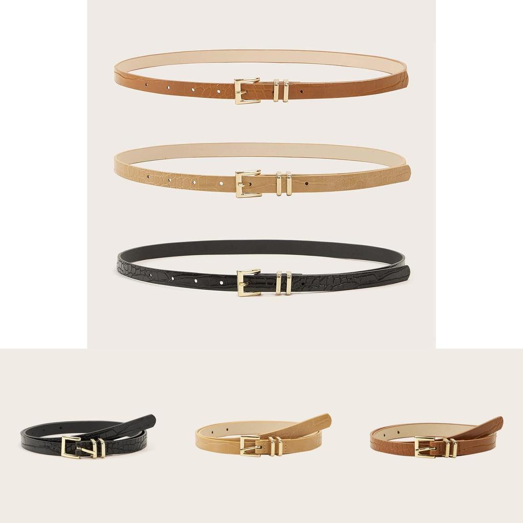 Crocodile Textured Womens Fashion Belt With Alloy Buckle For Business And Casual Wear