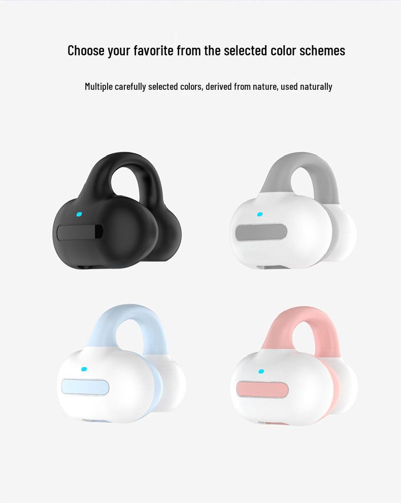 M-S8 Clip-On Bluetooth Earbud: Wireless, Painless Fit for Running and Business, Single Ear Stereo.