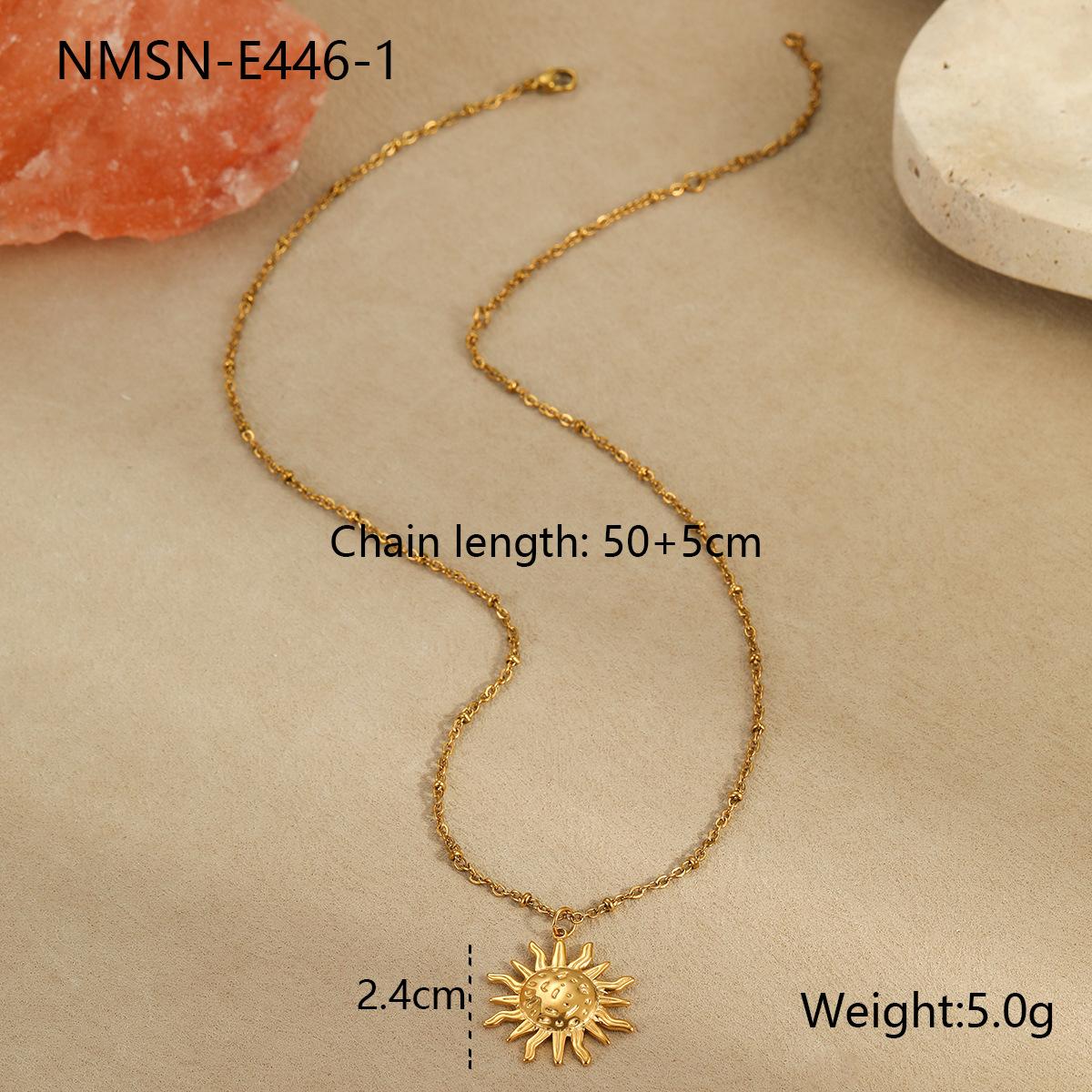 GEMCHIC Women s Stainless Steel Sun Pendant Necklace 18K Gold Plated Trendy Light Luxury Fashion Jewelry