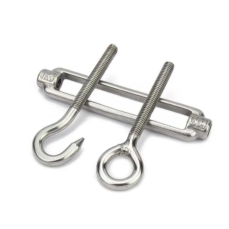 1Pcs Stainless Steel Hook and Eye Tensioners Rope Cable Tension Set Adjustable Garden M1 M1 M6 M8 Wire Tensioner