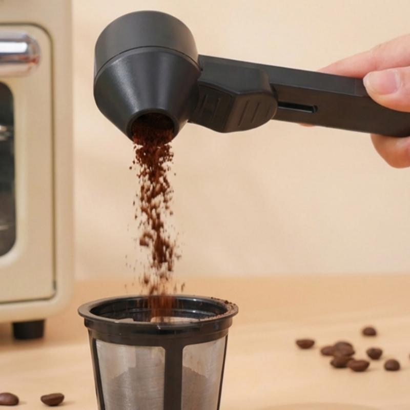 

dailyCoffee Spoon Funnel Hybrid Non Spill Measuring Tool for Protein Powder Milk Supplement Scooping Jar FillingDaily products чёрный