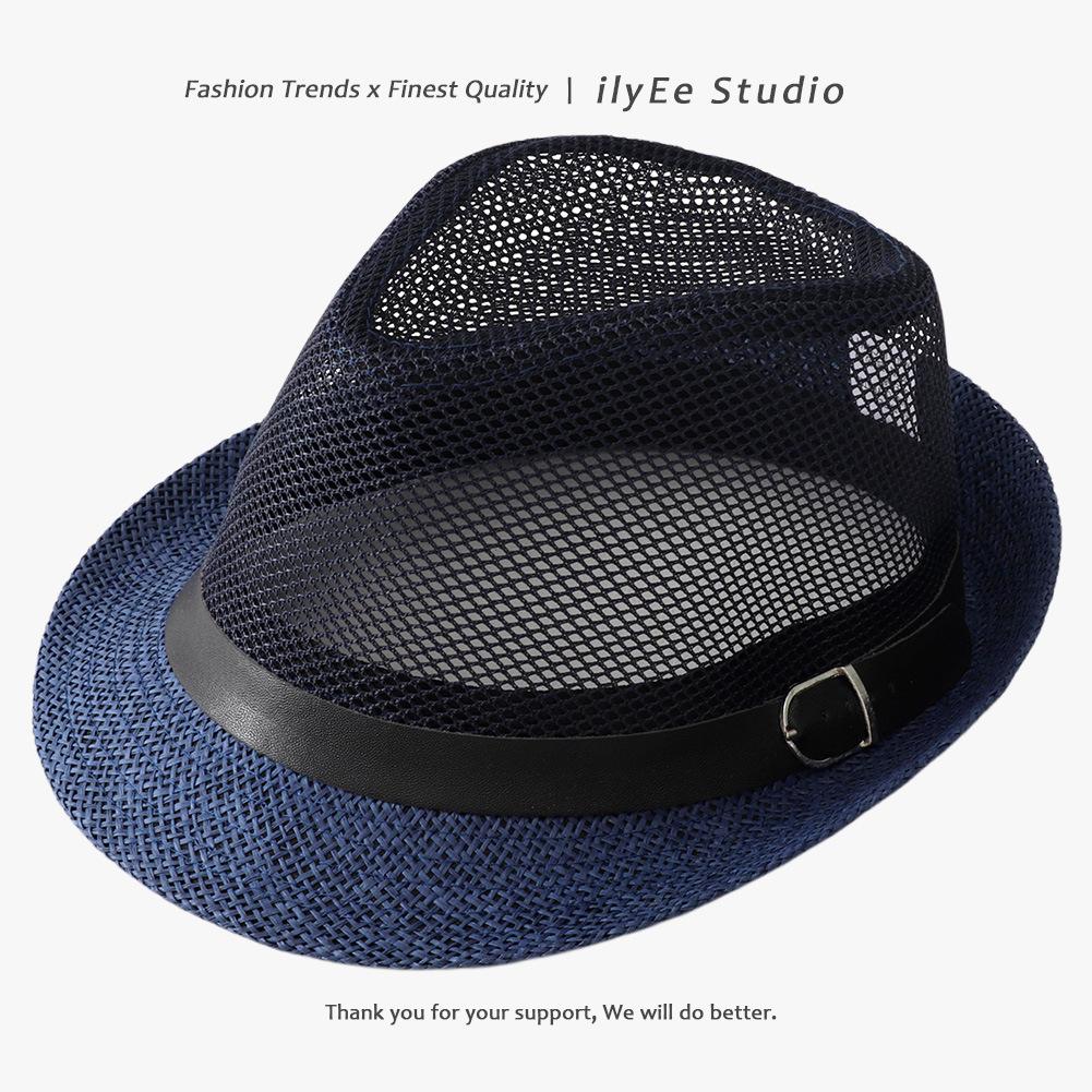 Men's Panama Straw Hat Summer New British Jazz Hat Women's Sunshade Sun Protection Beach Flat Top Hat