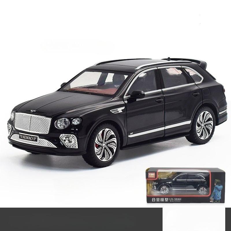 1:24 Bentayga SUV Alloy Luxy Car Model Diecast Metal Toy Vehicles Car Model High Simulation Sound and Light Collection Kids Gift