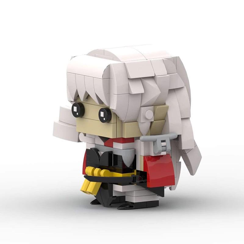 MOC Building Blocks Square-Headed Figure Set, Sesshoumaru Anime Action Figure, Assembly Model, Figurine, and Related Merchandise