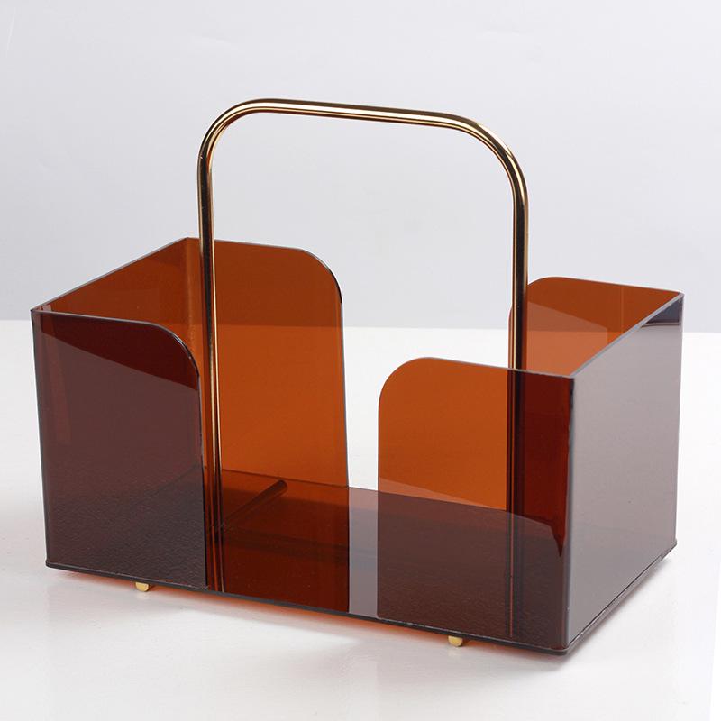 Modern Minimalist Bookshelf & Magazine Rack with Metal & Acrylic Design for Luxurious Living Room
