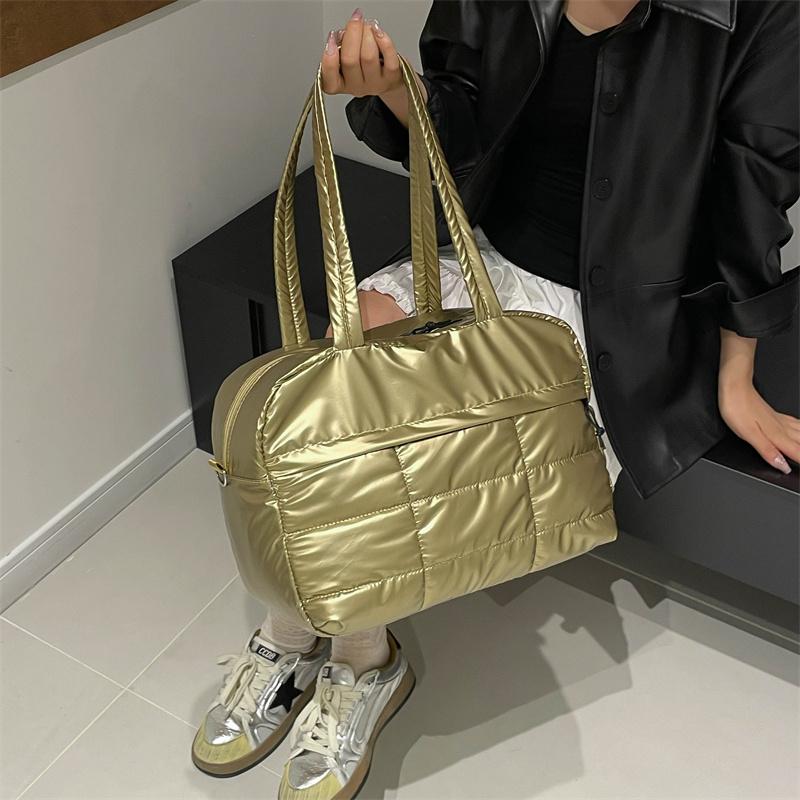 Genți de mână pentru femei Genți crossbody din nailon de culoare uni pentru femei Genți de umăr matlasate casual pentru femei pentru cumpărături, călătorii