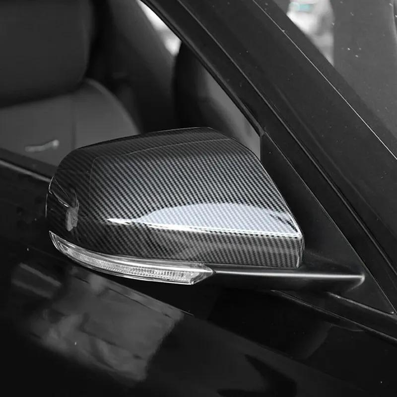 For Cadillac CT4 ATS 2013- Car Sticker Carbon Rearview Side Mirror Cover Wing Cap Exterior Door Rear View Case Trim Auto ABS