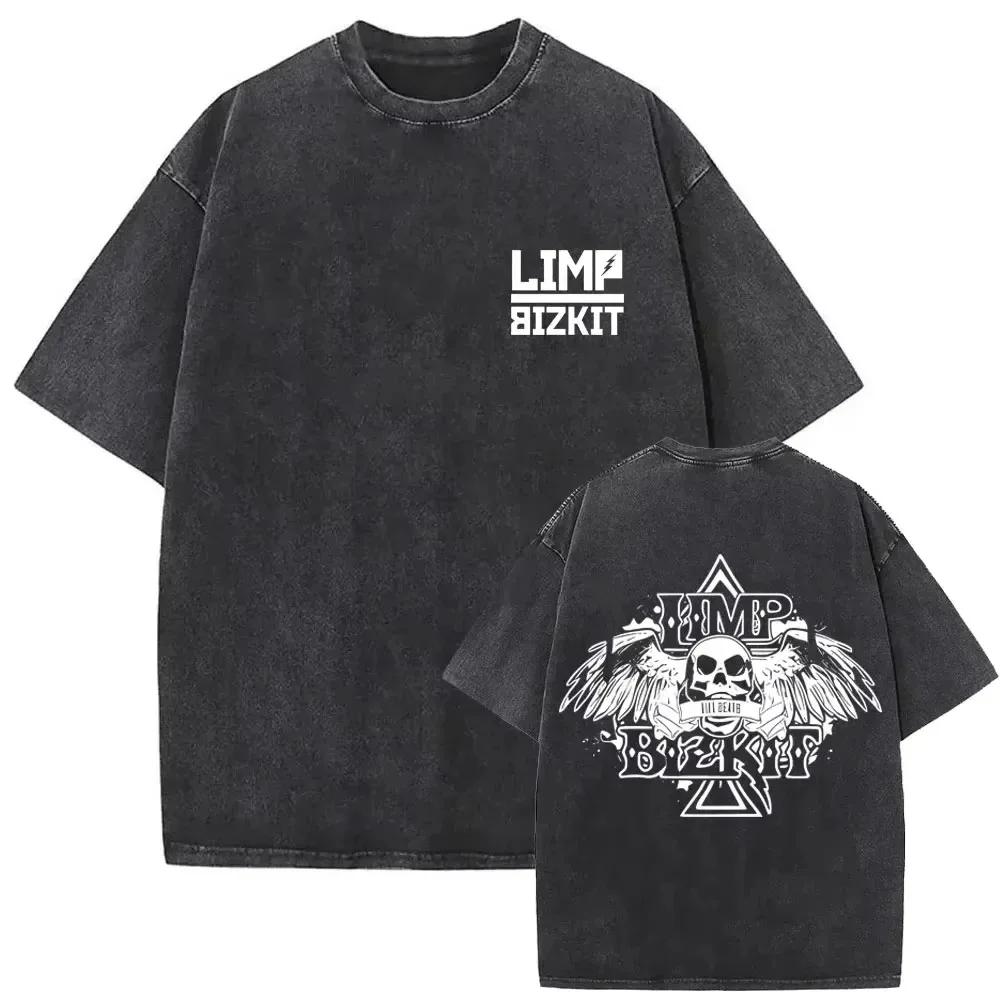 Rocková Kapela Limp Classic Album Plakát Bizkit Grafický Potisk Tričko Pánské Dámské Prané Vintage Streetwear Hip Hop Ležérní Oversize Tričko
