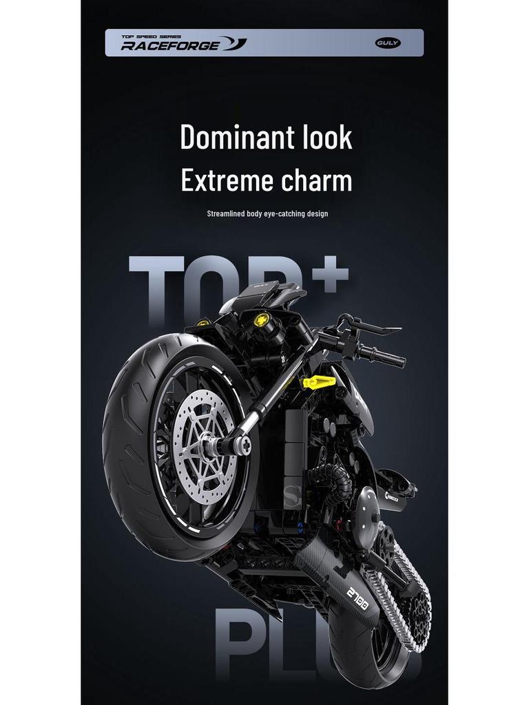 Double High 60501-35 Kawasaki Thunder Duke Motorcycle Building Blocks – Night Road Model Toy with Free Shipping