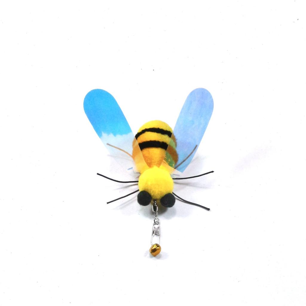3pcs Cute Yellow Bee Plush Cat Toy Replace The Head Cat Bell Pet Toy