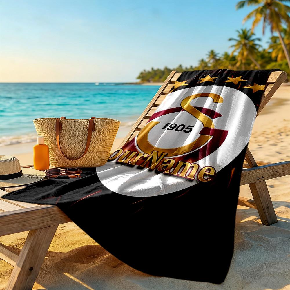 Galatasaray Customized Name Beach Towel High Absorbency & Quick-Dry Perfect for Traveling Yoga Camping and Swimming