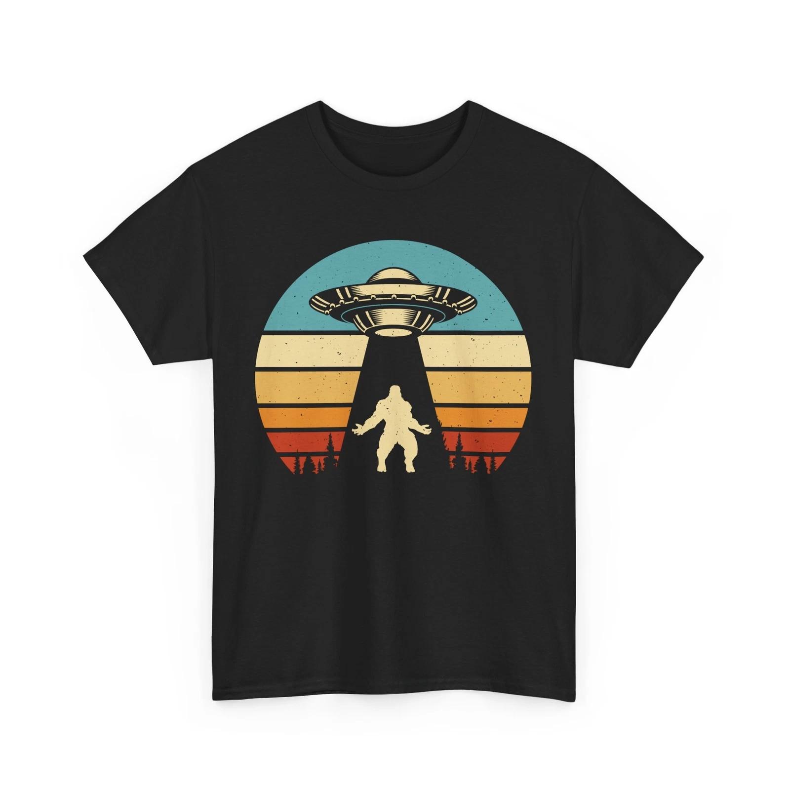 Bigfoot Abduction Shirt | Outer Space T-Shirt | Alien UFO Graphic Tee 2XL