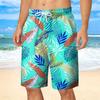 Summer 3D Tropical Plants Flower Print Shorts Fashionable Casual Beach Men's Shorts