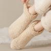Fluffy Winter Ankle Socks Women Fuzzy Slipper Socks with Grips Plush Warm Non-slip Low Cut Socks for Home Lounging