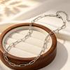 Minimalist Small Square Chain Necklace Women's Stainless Steel Link Chain Choker Necklaces Hip Pop Clavicle Jewelry Gift