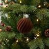 12pcs/set Flocked Christmas Hanging Balls 6cm Xmas Tree Ornaments  Holiday Festival Decor