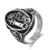 Titanium Steel Men'S Retro Ring, Personalized Versatile Stainless Steel Simple Lighthouse Ring, Collapsed Jewelry