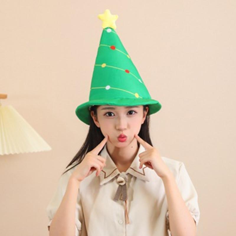 Portable Holiday Christmas Tree Costume Hat with Festival Ornament Comfort Fits for Parties Supplies Home Accessory