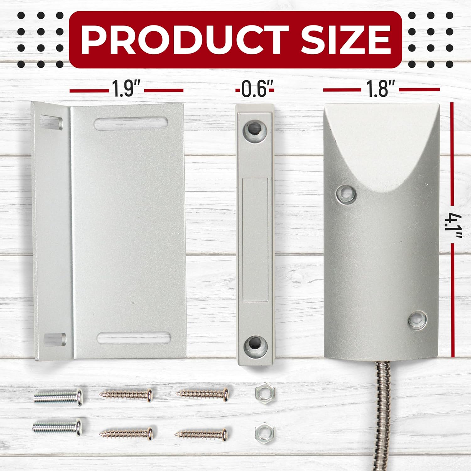 Проводные охранные магнитные контакты для гаражных ворот, усиленные, с регулируемым кронштейном