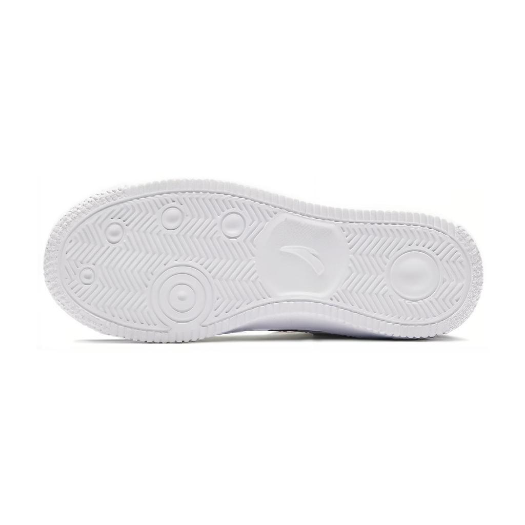 Anta Kids Round Toe Lace-Up Shock Absorbing Wear-Resistant High-Top Kids Skate Shoes Kids Skate Shoes White Gray 312348006-1