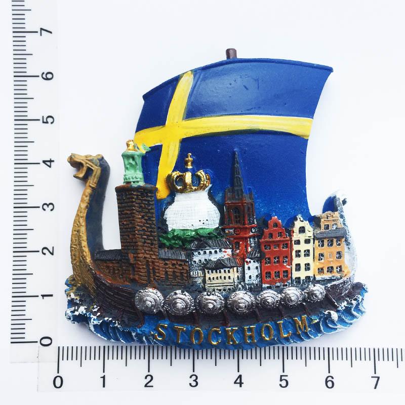 Sweden Travelling Fridge Magnets Creative Tourist Souvenirs Fridge Stickers Home Decoration Children Toys Magnetic Stickers