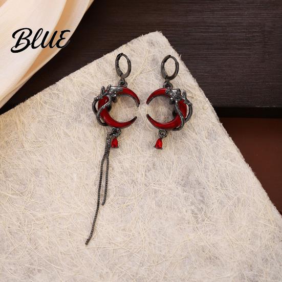 Ring Drop Earrings Asymmetric Tassel Design Moon Crowd-pleasing Decor Finger