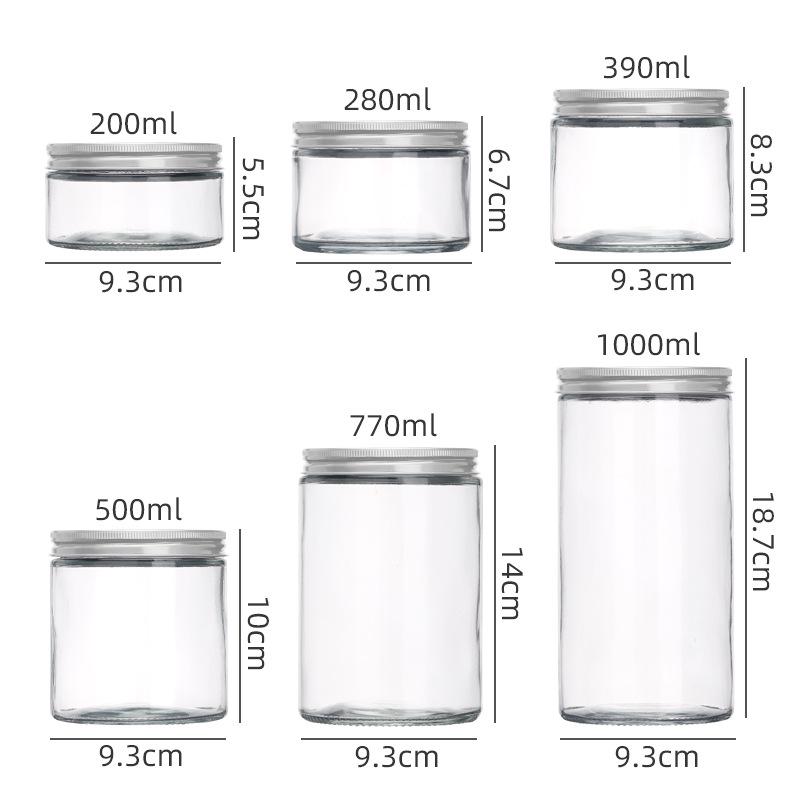 

1000ml Large Caliber Glass Storage Bottle for Honey, Guilinggao, Grains, and Medicinal Materials 200ml