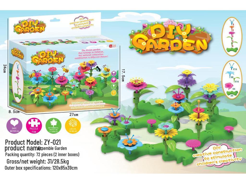 DIY Ever-Changing Flower Puzzle Toys for Kids - New Chinese Style Garden Building Blocks & Handicrafts