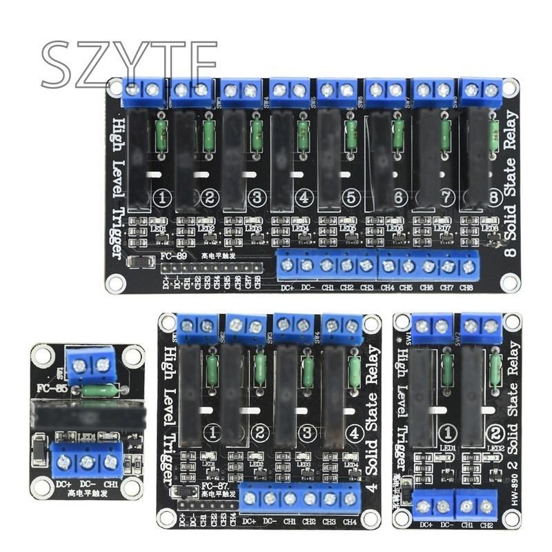 1 2 4 8 Channel 5V 12V 24V DC Relay Module Solid State High Level SSR AVR DSP G3MB-202P Relay 250V 2 for Arduino Raspberry Pi