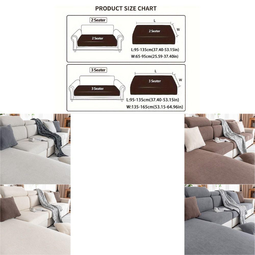 Anti-cat Scratch Thicken Elastic Sofa Slipcover Removable Solid Color Couch Covers Soft Durable Sofa Cushion Office