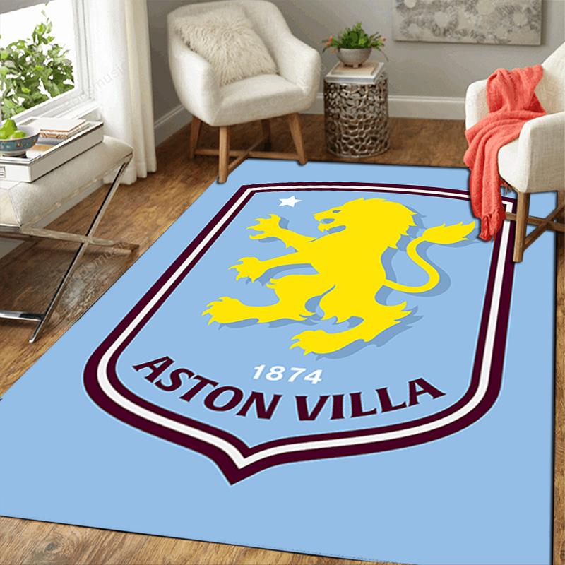 Aston Villa Pattern Rug Floor Mat for Living Room or Bedroom Soft and Comfortable Carpet a Gift for Birthday and Holiday.